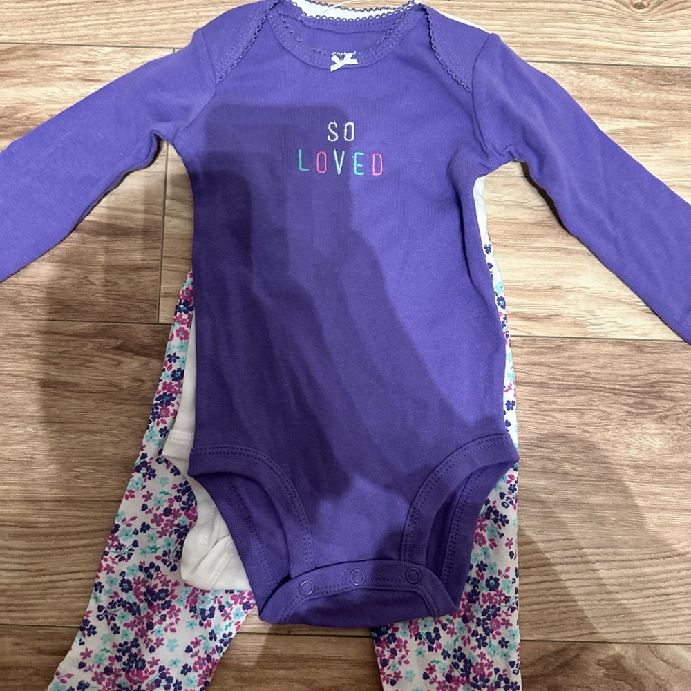 Carter's Purple Matching Sets with Floral Design